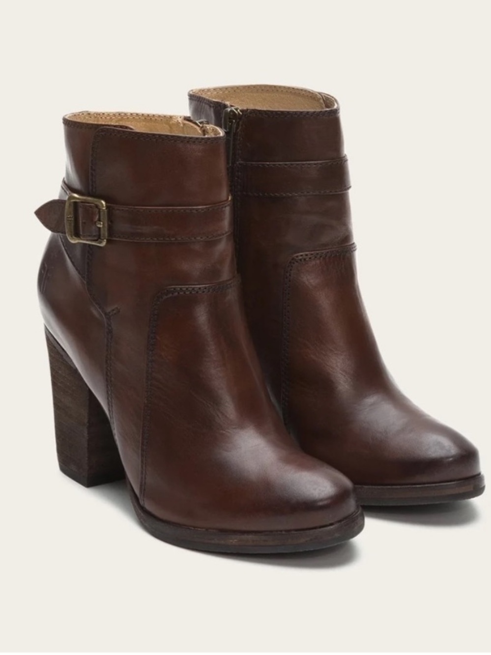 FRYE Patty Riding Bootie Brown Cognac Leather Ankle Boots Women's Size 11M
